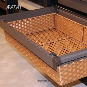 سبد حصیری ریلی داخل کمد لباس فانتونی مدل J517 رنگ موکا